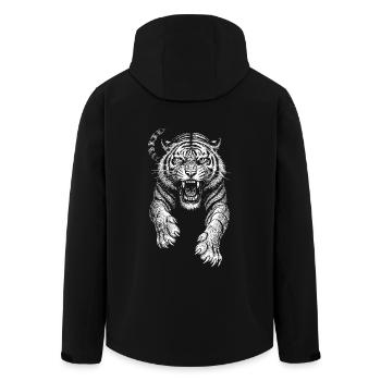 Tigre chat sauvage prédateur cool croquis Dessin - Veste softshell homme en polyester recyclé Stanley/Stella - noir - Dos - AI Model Male 185 light (185cm)