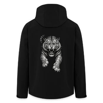 Tiger Skizze Zeichnung Schwarz Weiß Raubtier wild - Recycelte Männer Softshell-Jacke von Stanley/Stella - Schwarz - Hinten - AI Model Male 185 light (185cm)