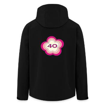 JAHRESTAG. ALLES GUTE ZUM GEBURTSTAG. ALLES GUTE ZUM GEBURTSTAG. - Recycelte Männer Softshell-Jacke von Stanley/Stella - Schwarz - Hinten - AI Model Male 185 light (185cm)