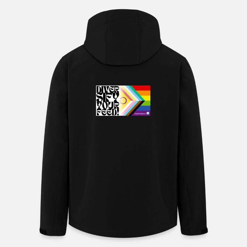 🌈♿ Fierté et handicap – y compris le drapeau - Veste softshell homme en polyester recyclé Stanley/Stella - noir