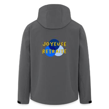 RETRAITE. BONNE RETRAITE. JOYEUSE RETRAITE - Veste softshell homme en polyester recyclé Stanley/Stella - noir - Dos - AI Model Male 185 light (185cm)