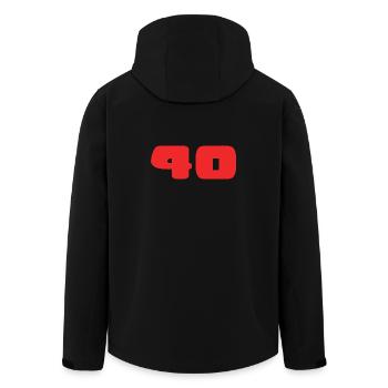 40. 40 YEARS. 40th ANNIVERSARY. BIRTHDAY 40 YEARS. - Men’s Recycled Softshell Jacket by Stanley/Stella - black - Back - AI Model Male 185 light (185cm)