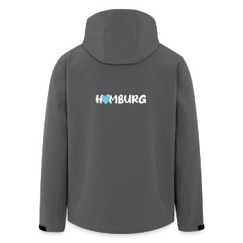 Hambourg Coeur Écailles Motif Poisson Éventail Port Hanse - Veste softshell homme en polyester recyclé Stanley/Stella - charbon - Dos - AI Model Male 185 light (185cm)