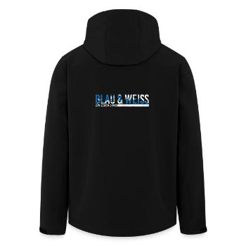 Blau und Weiß ein Leben lang - Recycelte Männer Softshell-Jacke von Stanley/Stella - Schwarz - Hinten - AI Model Male 185 light (185cm)