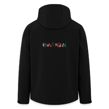 DAMON Namenskunst mit gestickten Blumen - Recycelte Männer Softshell-Jacke von Stanley/Stella - Schwarz - Hinten - AI Model Male 185 light (185cm)