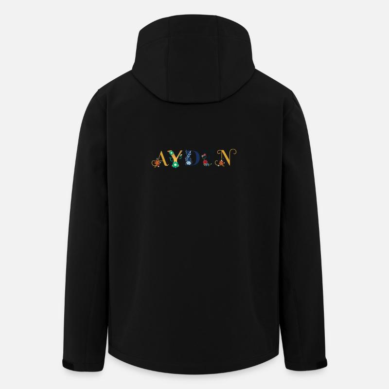 AYDEN Name mit Blumen geschmückt - Recycelte Männer Softshell-Jacke von Stanley/Stella - Schwarz