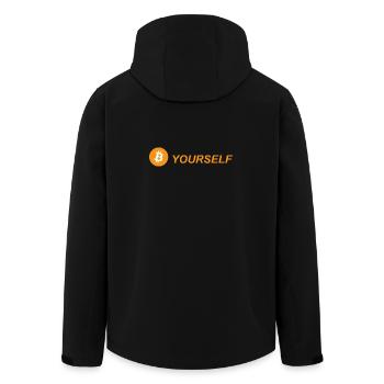 Bitcoin BTC - Recycelte Männer Softshell-Jacke von Stanley/Stella - Schwarz - Hinten - AI Model Male 185 light (185cm)