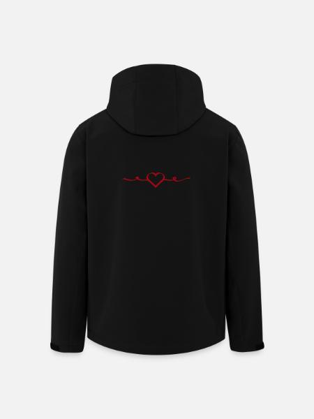Rødt hjerte Rød Gave Valentinsdag - Stanley/Stella herre softshelljakke i genanvendt polyester - sort