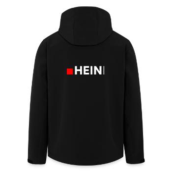 HEIN | Minimalistische, lustige Reaktion - Recycelte Männer Softshell-Jacke von Stanley/Stella - Schwarz - Hinten - AI Model Male 185 light (185cm)