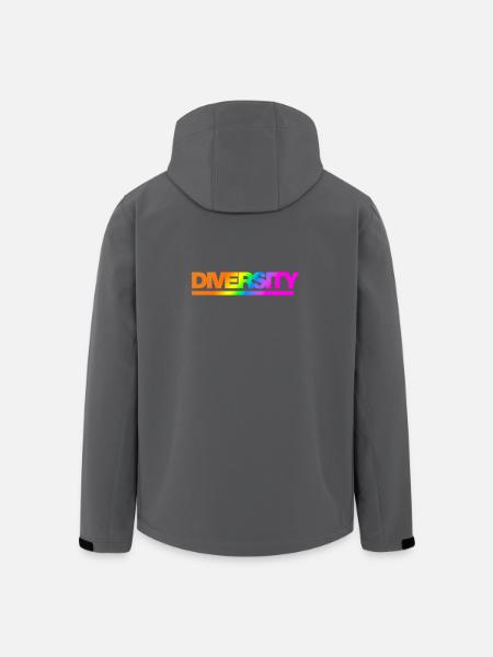 Typo Diversity Rainbow - Men’s Recycled Softshell Jacket by Stanley/Stella - black