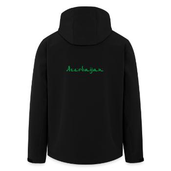 Azerbaijan Aserbaidschan - Recycelte Männer Softshell-Jacke von Stanley/Stella - Schwarz - Hinten - AI Model Male 185 light (185cm)