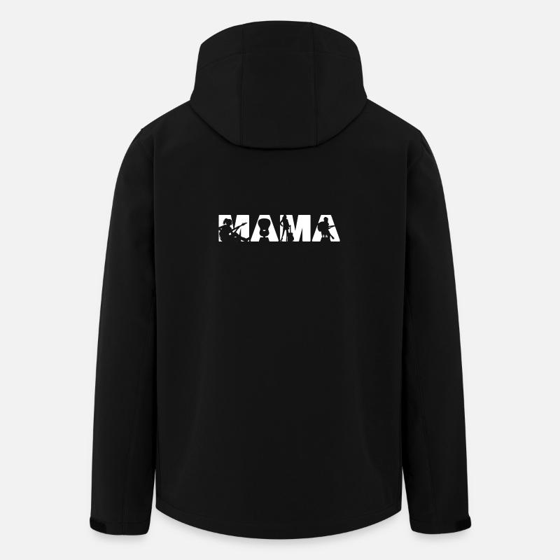 Guitar Mama Acoustic Musician Silhouette - Men’s Recycled Softshell Jacket by Stanley/Stella - black