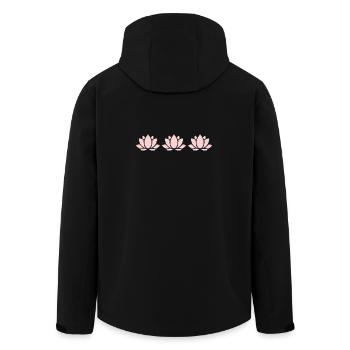Lotus Flower, Lotus Flower, Pastel Flower, Flowers, Pastel - Men’s Recycled Softshell Jacket by Stanley/Stella - black - Back - AI Model Male 185 light (185cm)