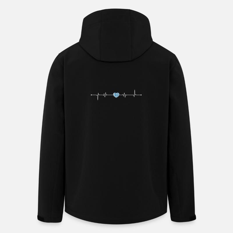 Drapeau grec du battement de cœur - Veste softshell homme en polyester recyclé Stanley/Stella - noir