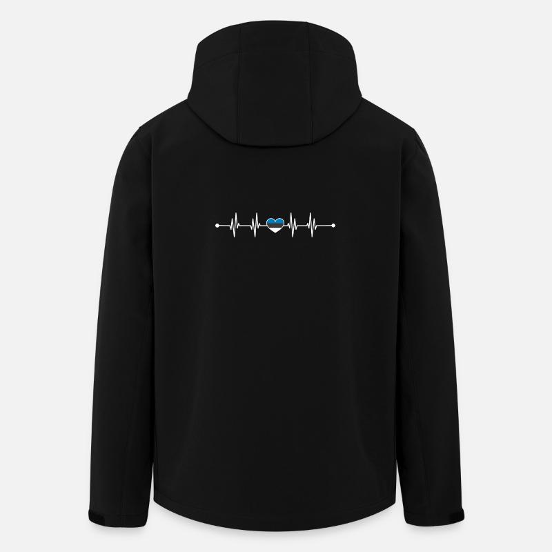 Battement de cœur du drapeau estonien - Veste softshell homme en polyester recyclé Stanley/Stella - noir
