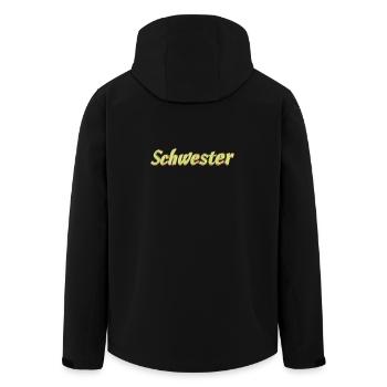 Kosename Schwester 3D Style - Recycelte Männer Softshell-Jacke von Stanley/Stella - Schwarz - Hinten - AI Model Male 185 light (185cm)
