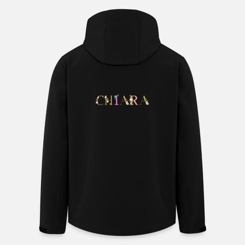 Le nom de CHIARA est orné de fleurs - Veste softshell homme en polyester recyclé Stanley/Stella - noir