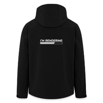 Ich rendere Video Editor Filmemacher Videograf - Recycelte Männer Softshell-Jacke von Stanley/Stella - Schwarz - Hinten - AI Model Male 185 light (185cm)