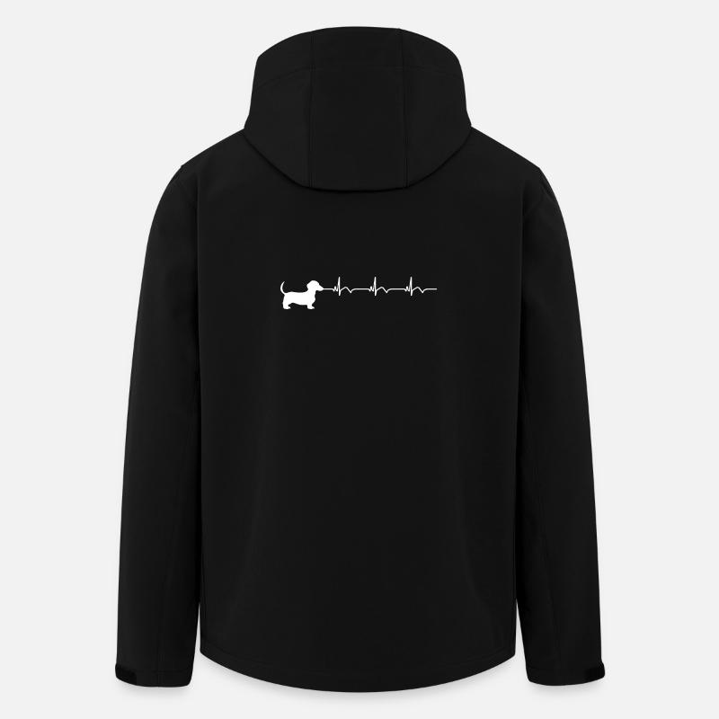 ECG teckel Battement de cœur - Veste softshell homme en polyester recyclé Stanley/Stella - noir