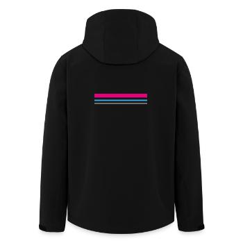 T-shirt features pink color blue gray gift idea - Men’s Recycled Softshell Jacket by Stanley/Stella - black - Back - AI Model Male 185 light (185cm)
