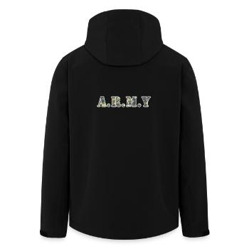 Army dot Design in Camouflage - Recycelte Männer Softshell-Jacke von Stanley/Stella - Schwarz - Hinten - AI Model Male 185 light (185cm)
