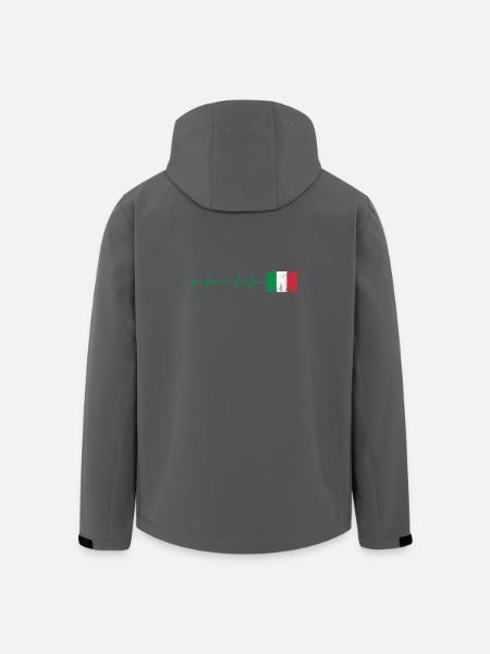Italy Flag Heartbeat - Men’s Recycled Softshell Jacket by Stanley/Stella - black