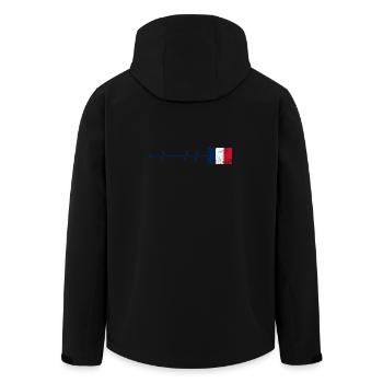 Battement de cœur du drapeau de la France - Veste softshell homme en polyester recyclé Stanley/Stella - noir - Dos - AI Model Male 185 light (185cm)
