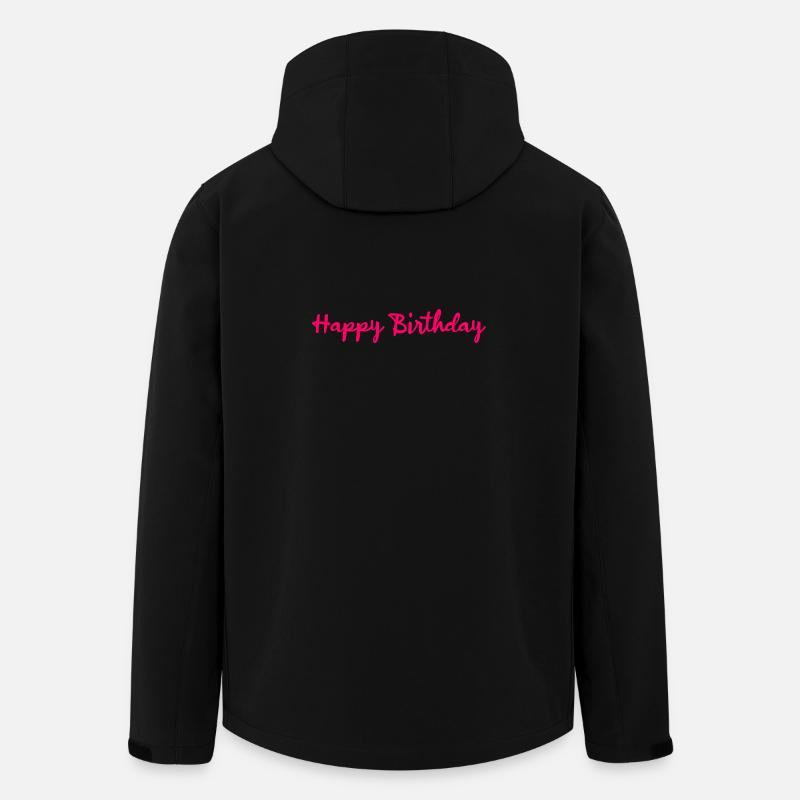HAPPY BIRTHDAY. JOYEUX ANNIVERSAIRE. ANNIVERSAIRE. - Veste softshell homme en polyester recyclé Stanley/Stella - noir