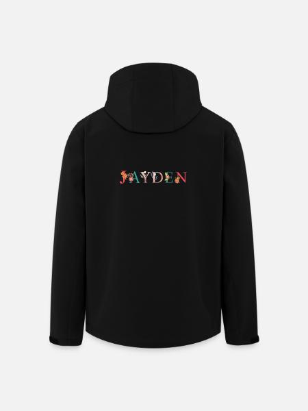 JAYDEN Namenskunst mit gestickten Blumen - Recycelte Männer Softshell-Jacke von Stanley/Stella - Schwarz