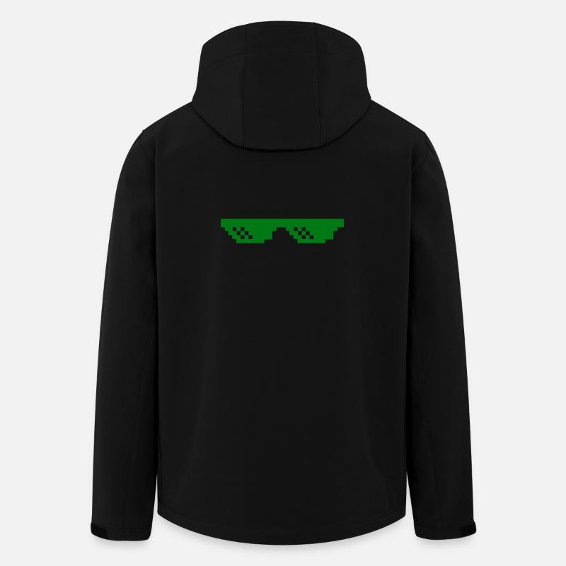 Grünes Pixelmuster mit Kontrastblöcken - Recycelte Männer Softshell-Jacke von Stanley/Stella - Schwarz