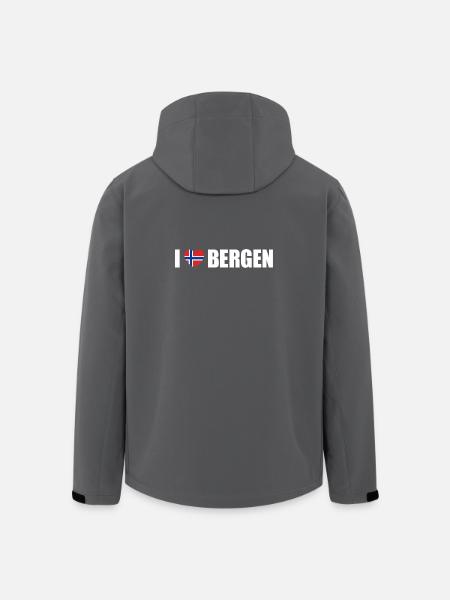 I love Bergen Norway - Men’s Recycled Softshell Jacket by Stanley/Stella - black