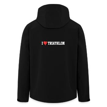 J’adore le triathlon - Veste softshell homme en polyester recyclé Stanley/Stella - noir - Dos - AI Model Male 185 light (185cm)
