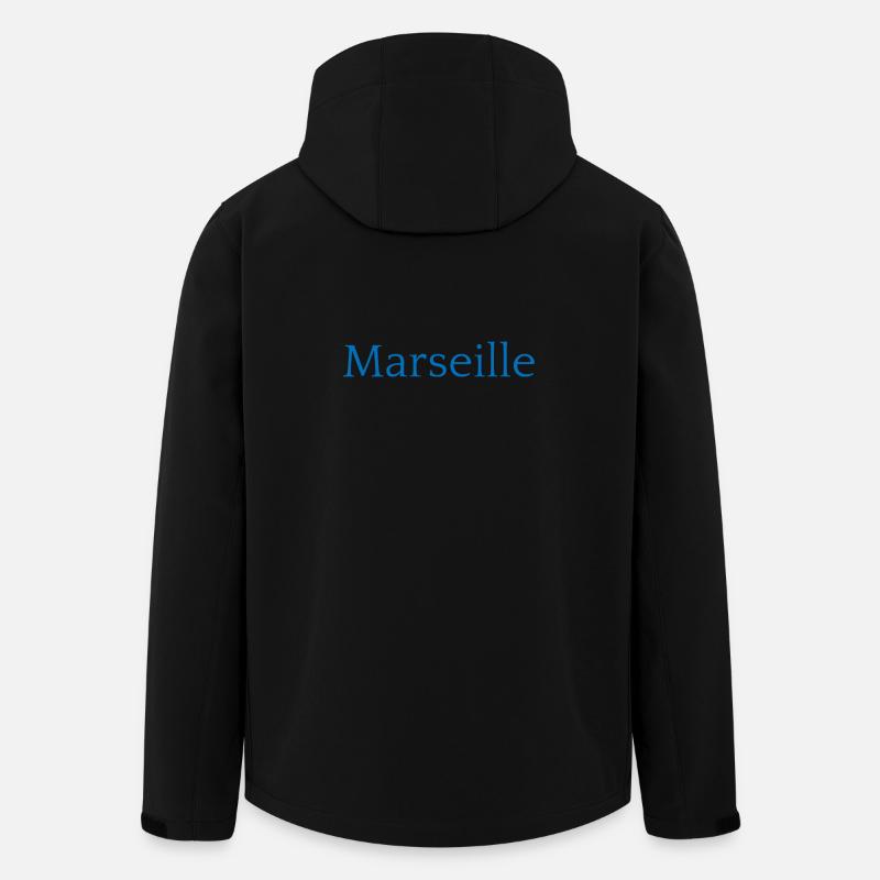 Marseille Frankreich Typografie Design - Recycelte Männer Softshell-Jacke von Stanley/Stella - Schwarz