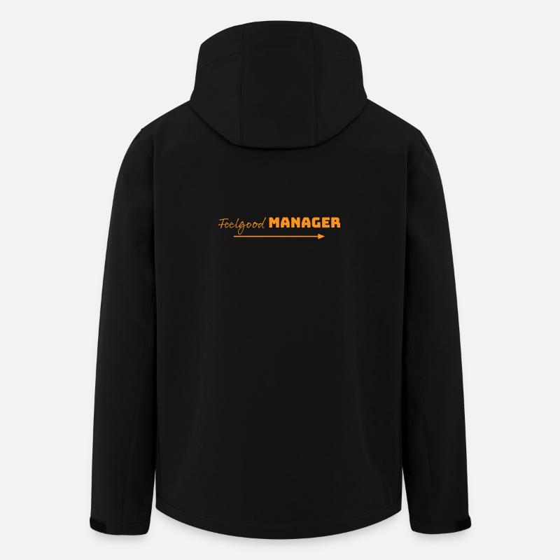 Design Feelgood Manager orange arrow - Recycelte Männer Softshell-Jacke von Stanley/Stella - Schwarz