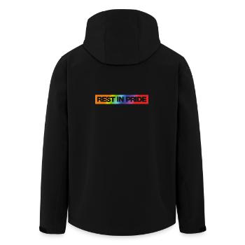 REPOSE DANS LA FIERTÉ (R.I.P.) Arc-en-ciel - Veste softshell homme en polyester recyclé Stanley/Stella - noir - Dos - AI Model Male 185 light (185cm)