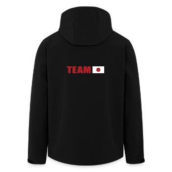 Support-Team Japan - Recycelte Männer Softshell-Jacke von Stanley/Stella - Schwarz - Hinten - AI Model Male 185 light (185cm)