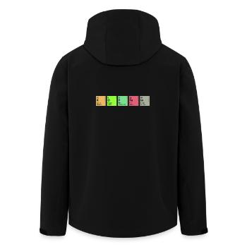 Chemie Koffein - Recycelte Männer Softshell-Jacke von Stanley/Stella - Schwarz - Hinten - AI Model Male 185 light (185cm)