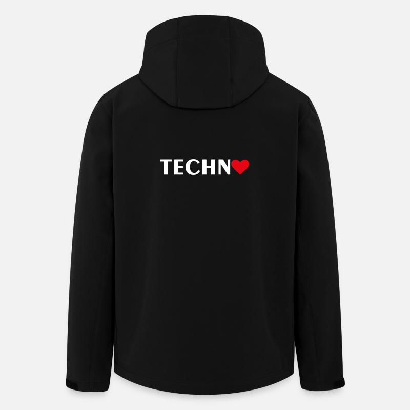 Techno Herz - Recycelte Männer Softshell-Jacke von Stanley/Stella - Schwarz