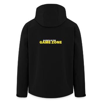 GAME ZONE - Men’s Recycled Softshell Jacket by Stanley/Stella - black - Back - AI Model Male 185 light (185cm)