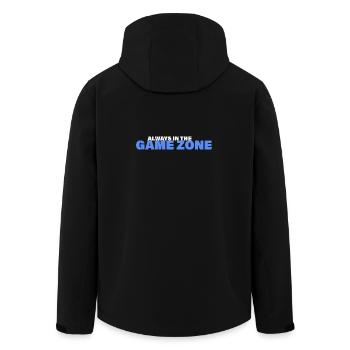 GAME ZONE - Men’s Recycled Softshell Jacket by Stanley/Stella - black - Back - AI Model Male 185 light (185cm)