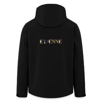 ÉTIENNE prénom orné de fleurs - Veste softshell homme en polyester recyclé Stanley/Stella - noir - Dos - AI Model Male 185 light (185cm)