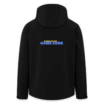 GAME ZONE - Men’s Recycled Softshell Jacket by Stanley/Stella - black - Back - AI Model Male 185 light (185cm)
