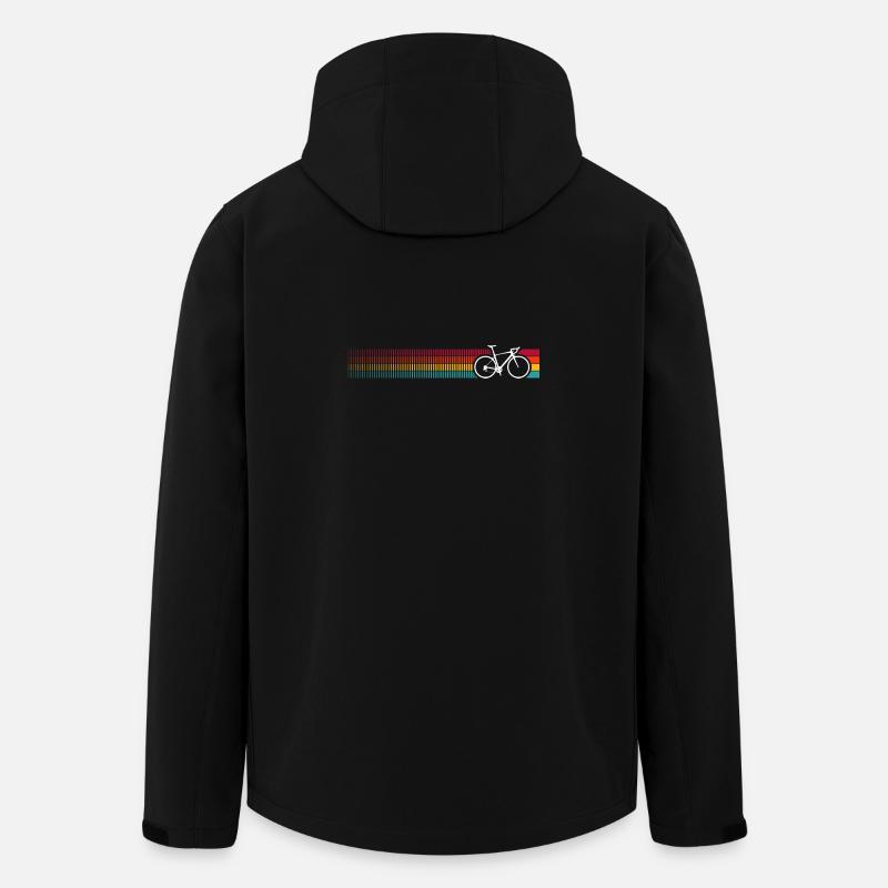 Motif de vélo arc-en-ciel vibrant - Veste softshell homme en polyester recyclé Stanley/Stella - noir