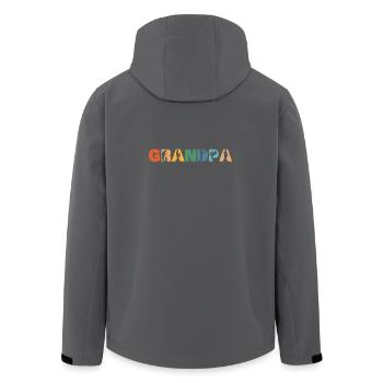 Retro-Saxophon-Opa-Musiker-Idee für ein Geschenk im Ruhestand - Recycelte Männer Softshell-Jacke von Stanley/Stella - Schwarz - Hinten - AI Model Male 185 light (185cm)