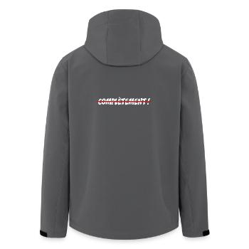 COMPLETELY CRAZY! - offbeat graphic humor - Men’s Recycled Softshell Jacket by Stanley/Stella - anthracite - Back - AI Model Male 185 light (185cm)
