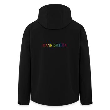 Einfach Dankeschön sagen - Recycelte Männer Softshell-Jacke von Stanley/Stella - Schwarz - Hinten - AI Model Male 185 light (185cm)