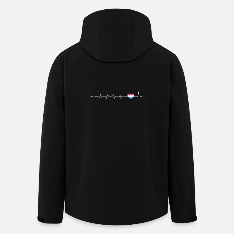 Blauer Akzent Herzschlag-Linie - Recycelte Männer Softshell-Jacke von Stanley/Stella - Schwarz