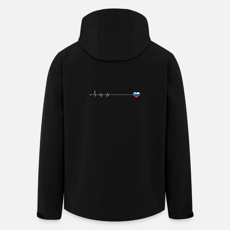 Drapeau Heartbeat Slovénie - Veste softshell homme en polyester recyclé Stanley/Stella - noir