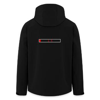 Ladebalken Rot 1% Umriss Weiß - Recycelte Männer Softshell-Jacke von Stanley/Stella - Schwarz - Hinten - AI Model Male 185 light (185cm)
