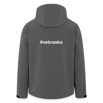 NEBRASKA State Hashtag - Men’s Recycled Softshell Jacket by Stanley/Stella - anthracite - Back - AI Model Male 185 light (185cm)